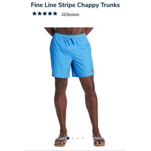 Vineyard Vines Fine Line Stripe Chappy Blue Trunks Boardshorts 7" Mens XL
